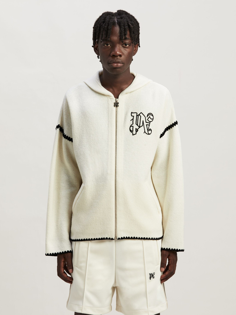 Monogram Zipped Knit Hoodie 3