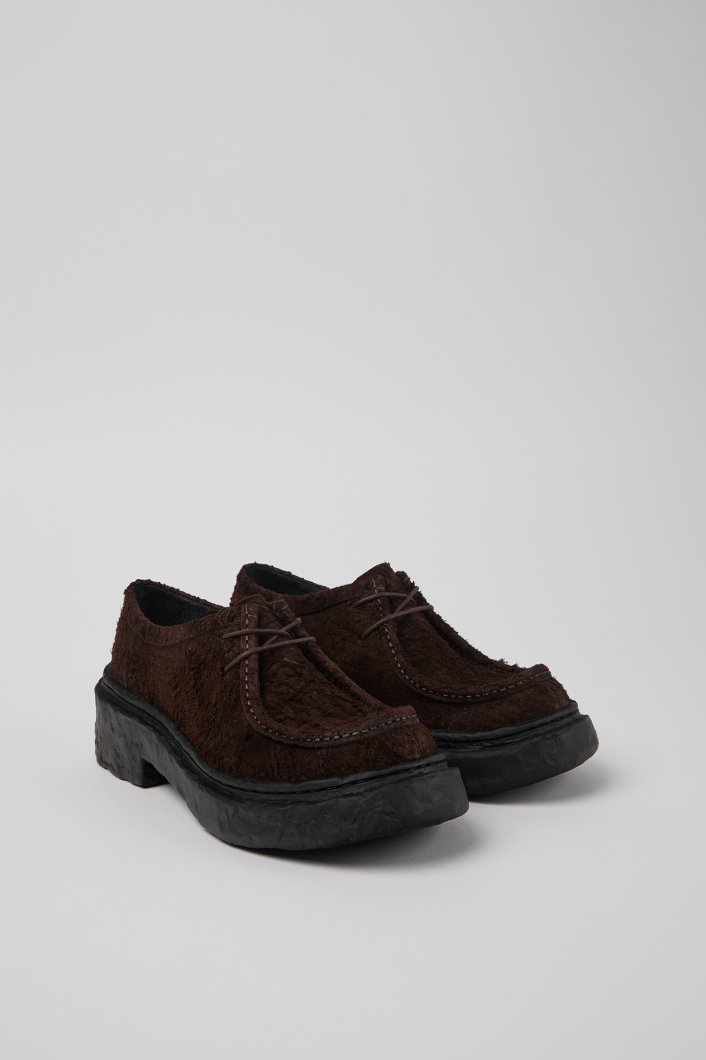 Gray Nubuck Lace-Up Shoes - 2
