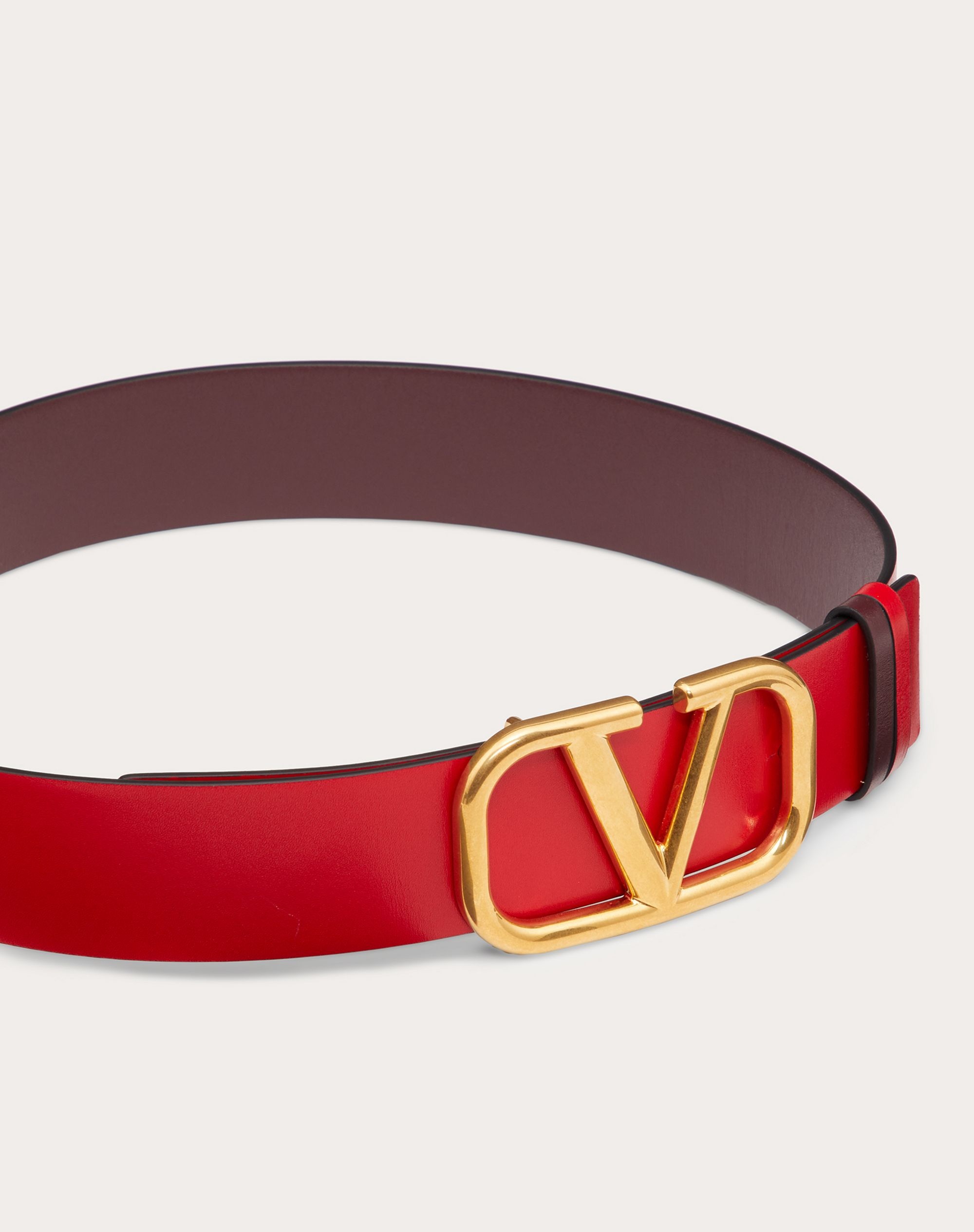 REVERSIBLE VLOGO SIGNATURE BELT IN Shiny CALFSKIN 40MM - 4