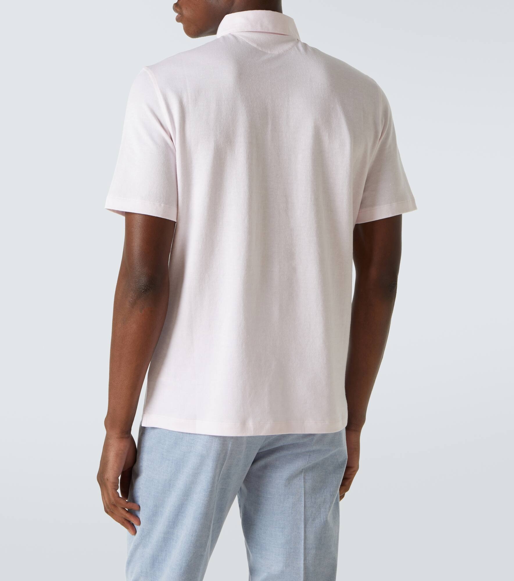 Cotton and linen piqué polo shirt - 4