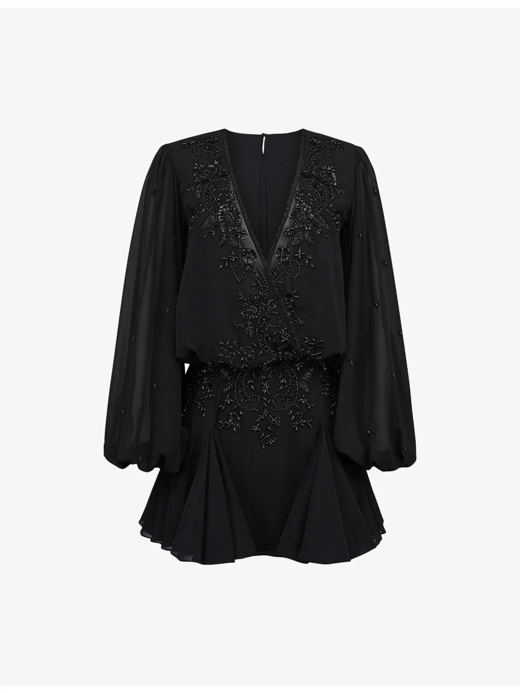 Gianna Hand-Beaded Woven Mini Dress - 1