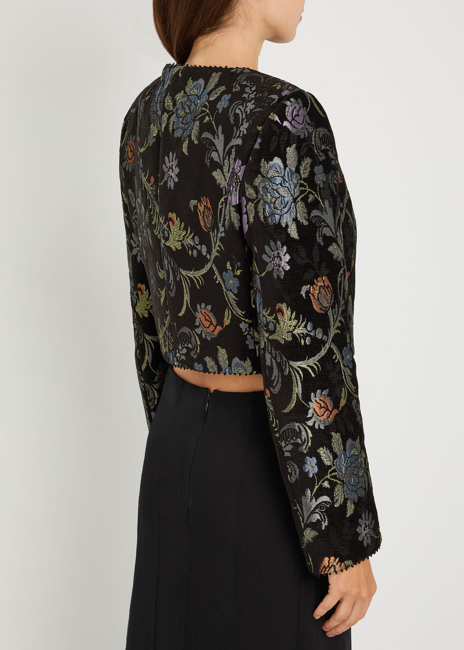 Chloe Floral-brocade Woven Cropped Jacket - 3
