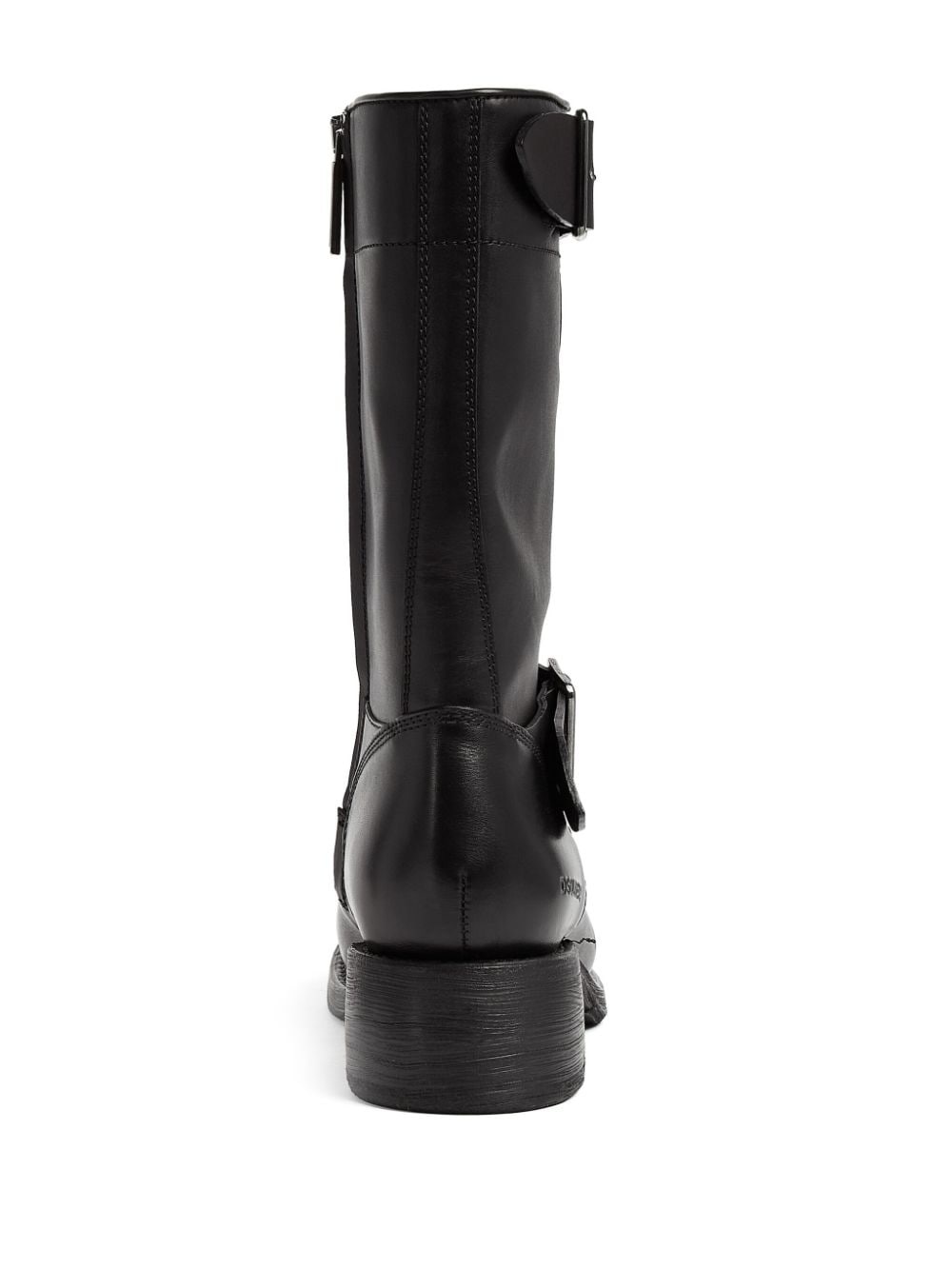 logo-debossed leather boots - 3
