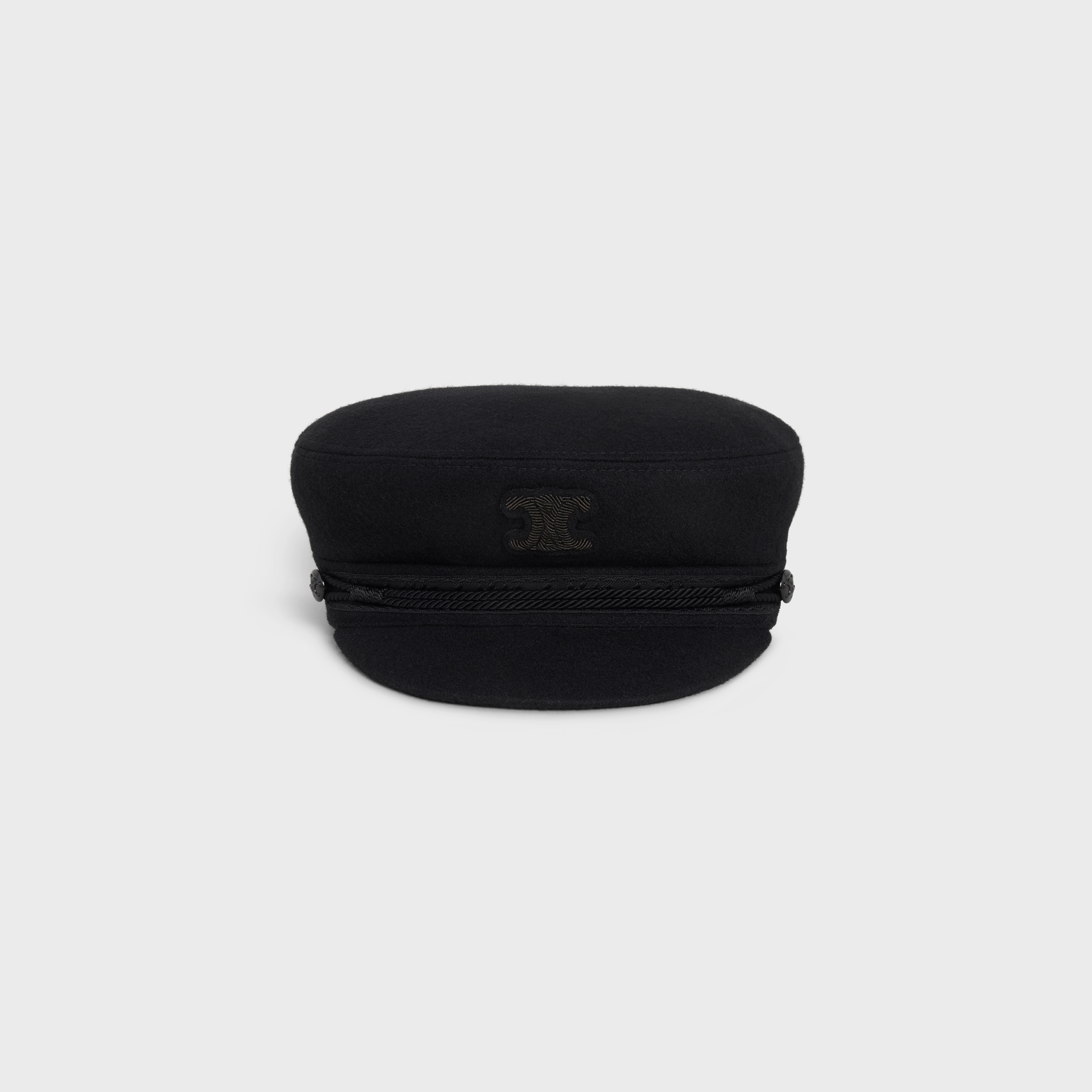 帽子・その他 CELINE | WOOL SAILOR CAP WITH TRIOMPHE PATCH 2AUS1327V.07DN TRIOMPHE SAILOR CAP IN WOOL CLOTH - DARK NAVY | CELINE