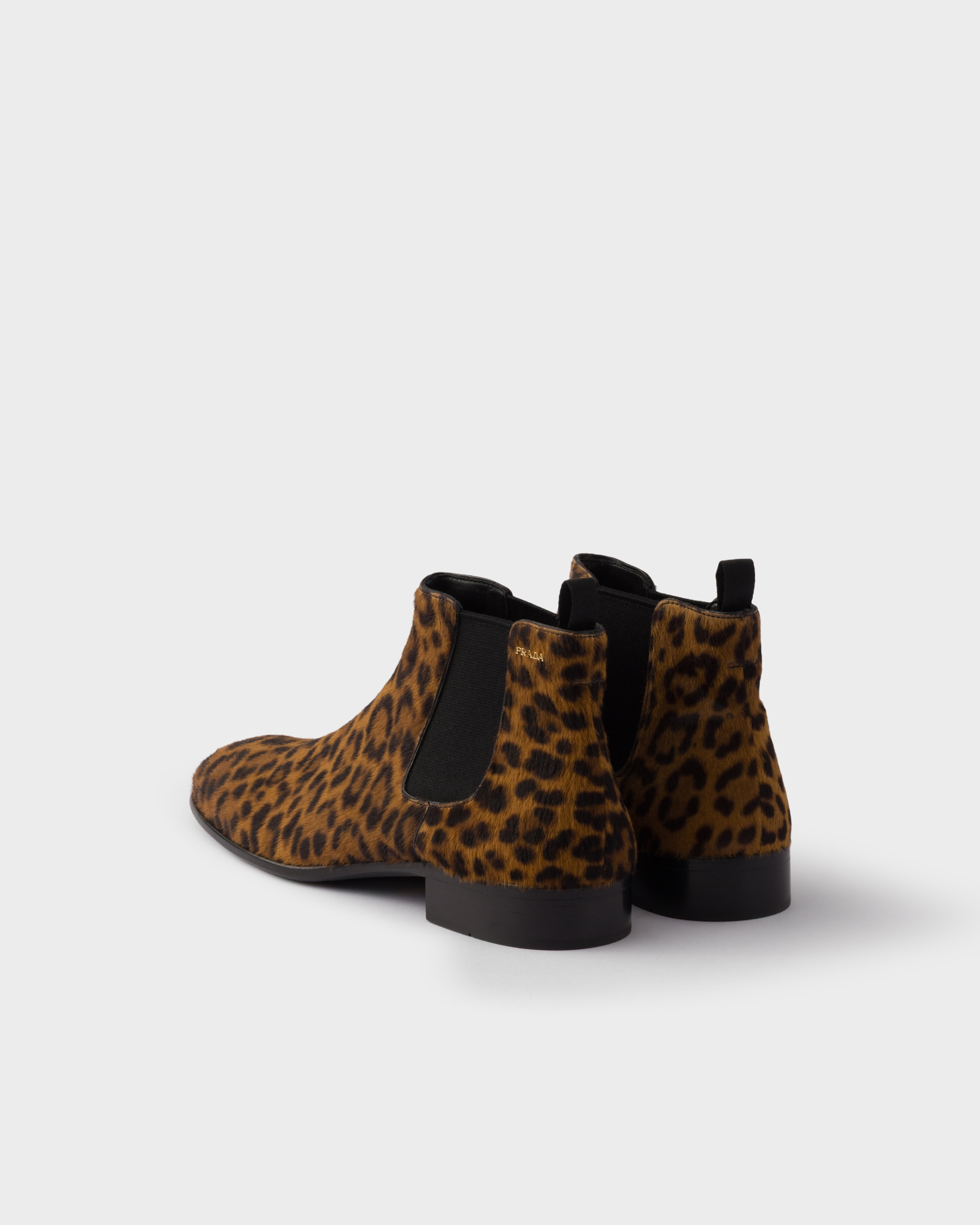 Printed leather booties - 4
