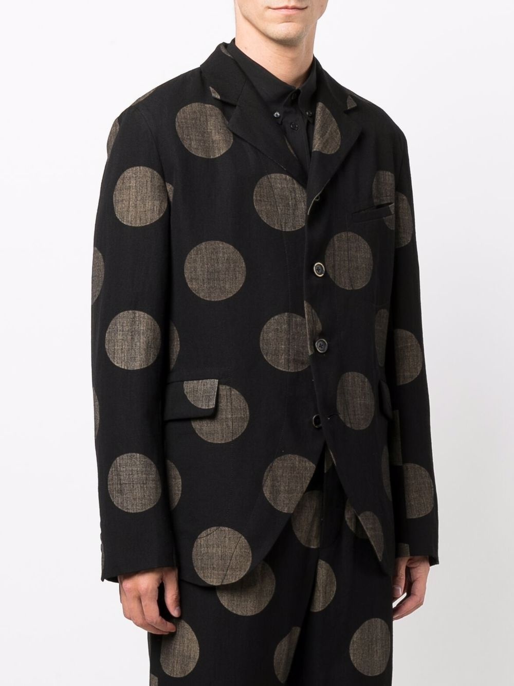 spot-print jacket - 3