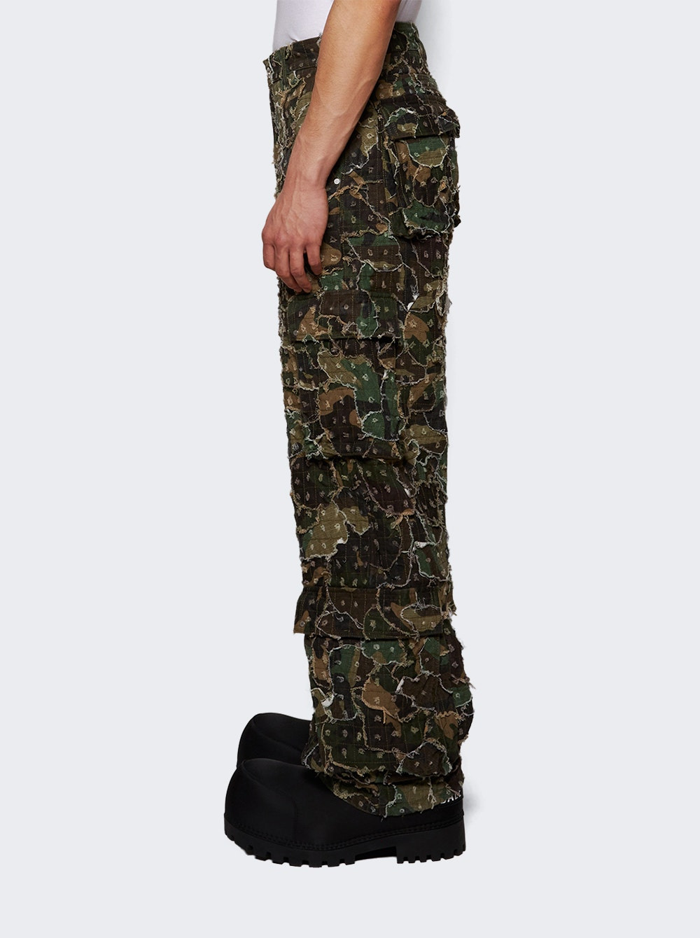 Micro Distressed Cargo Pant Olive - 3