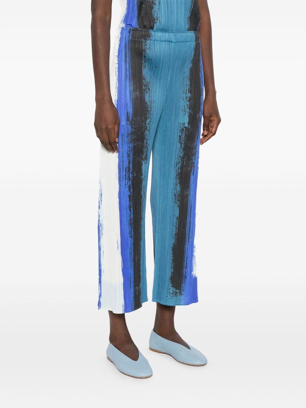pleated paint-stroke trousers - 3