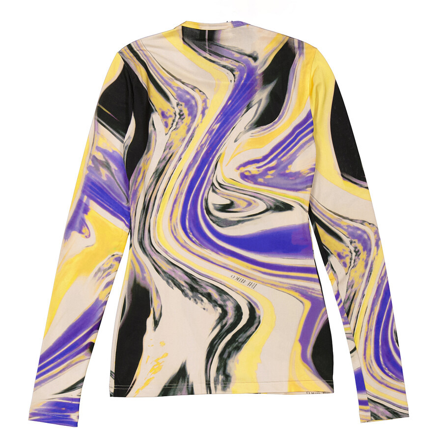 The Attico Lavander/Sunflower/Ivory Marbled-Pattern T-Shirt - 6