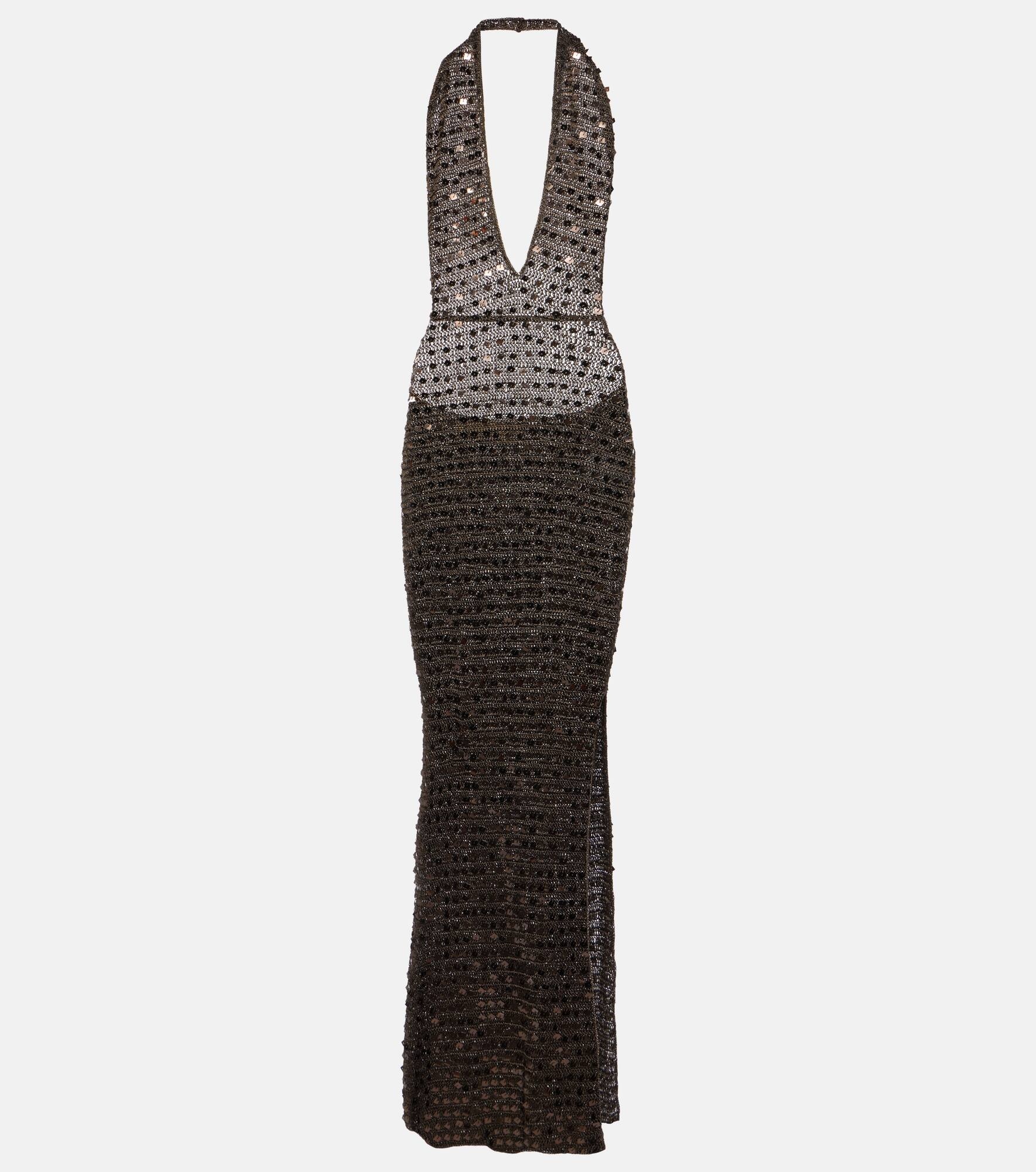 Enodia sequined halterneck maxi dress - 1