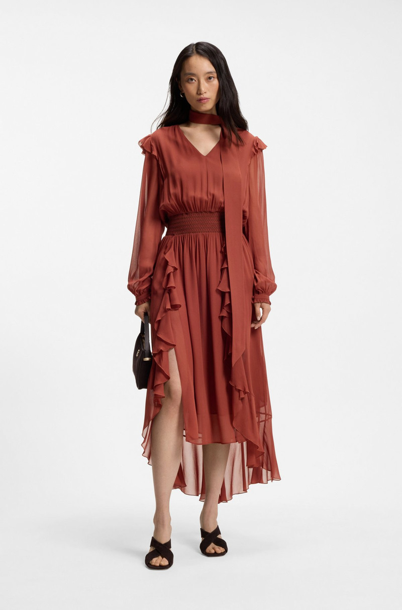 BOSS CREPE-GEORGETTE DRESS WITH DETACHABLE SCARF outlook