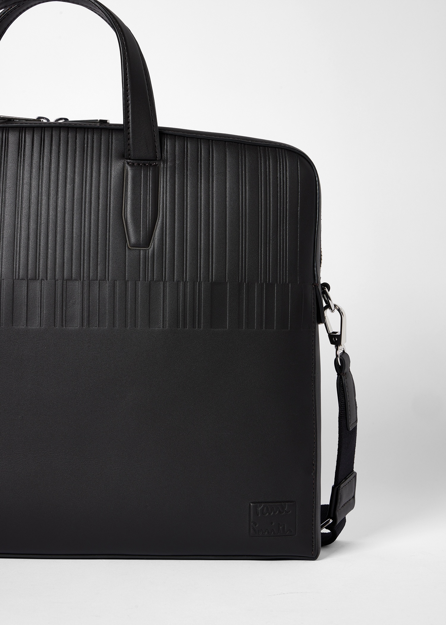 Dark Brown Leather 'Shadow Stripe' Folio - 4
