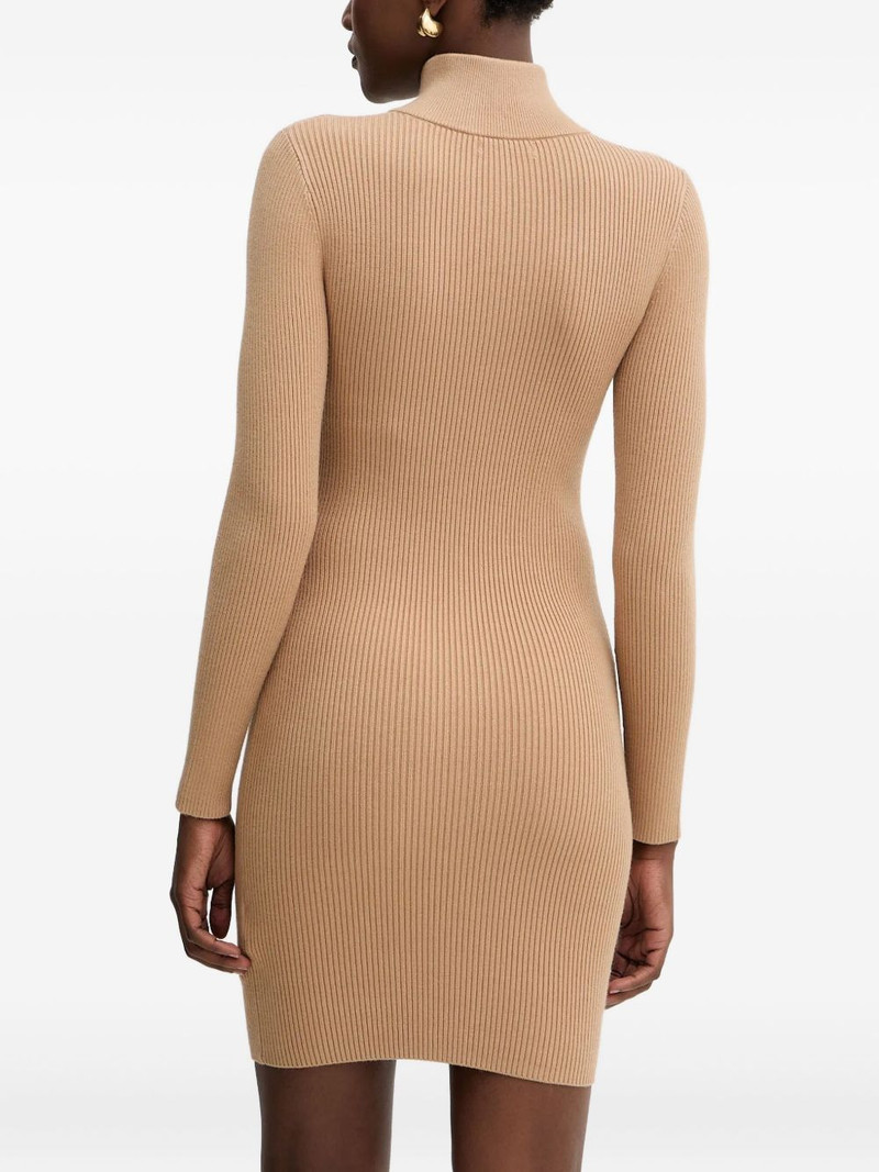 zip-neck ribbed mini dress 3
