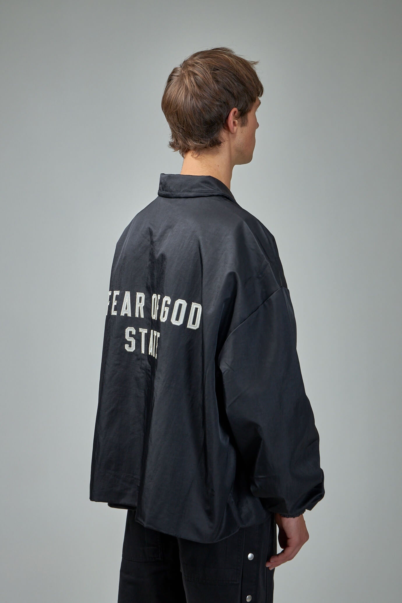ESSENTIALS Textured Nylon trucker Jacket | labelsfashion