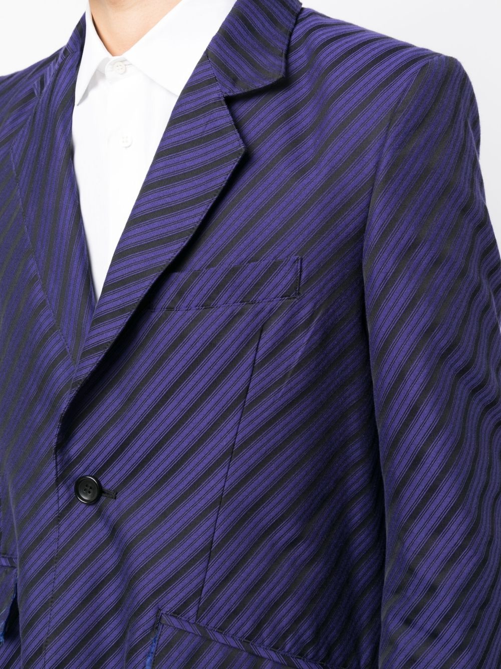raw-hem striped blazer - 5