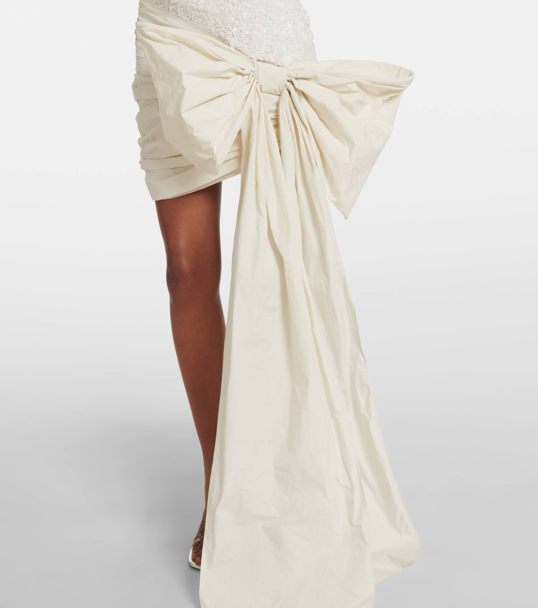 Bridal bow-detail sequined minidress - 5