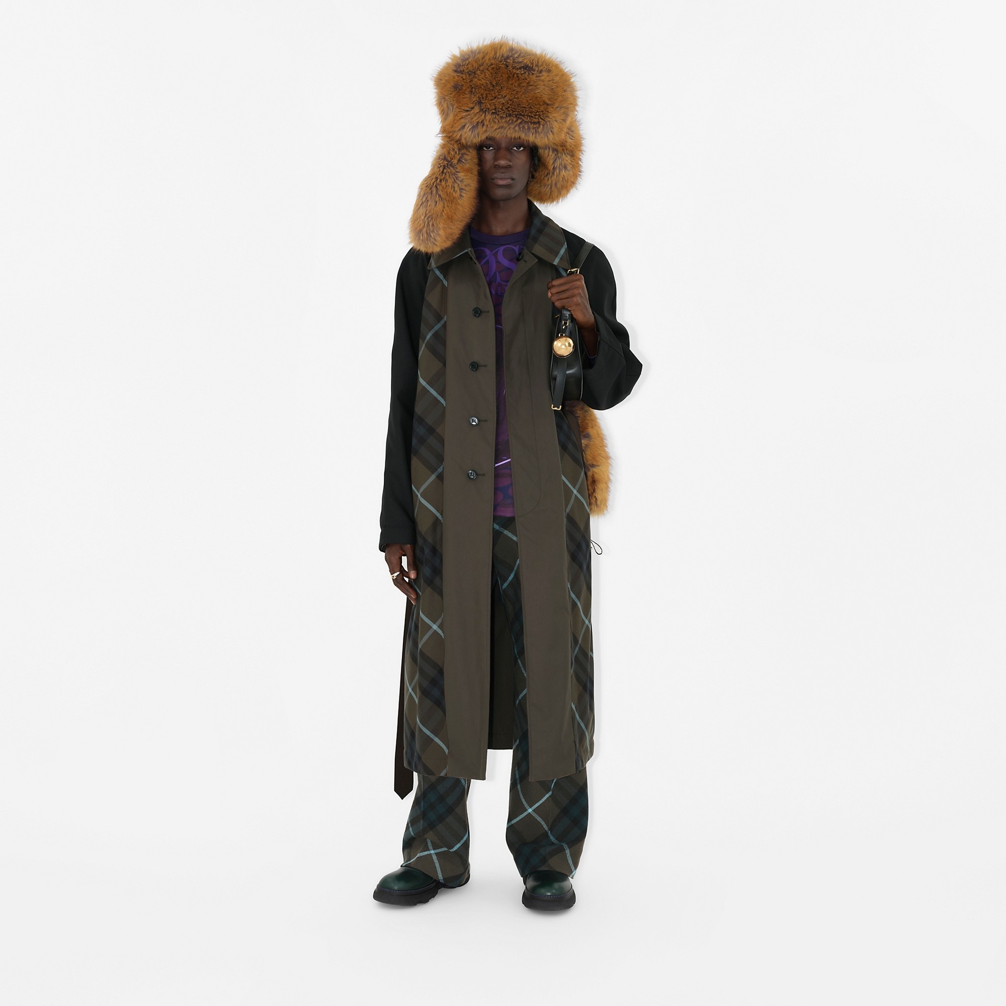 Faux Fur and Nylon Trapper Hat - 2