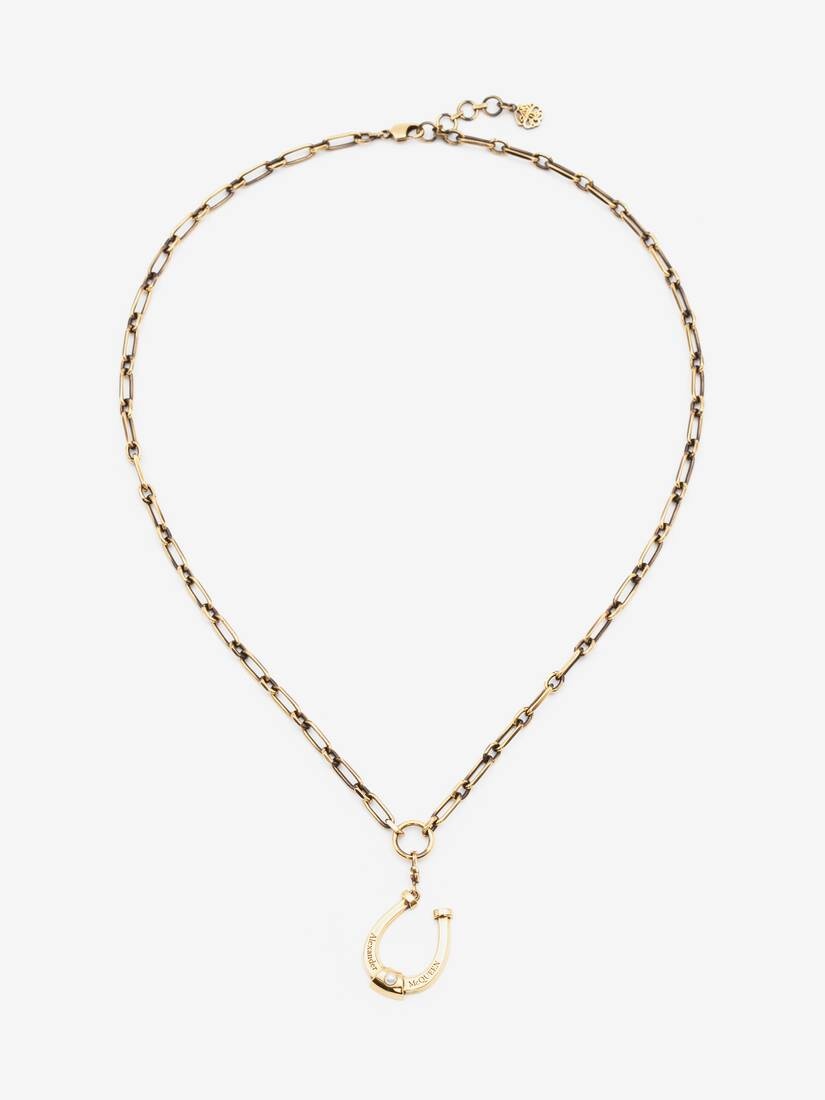 Lucky Horse Shoe Charm in Antique Gold - 4