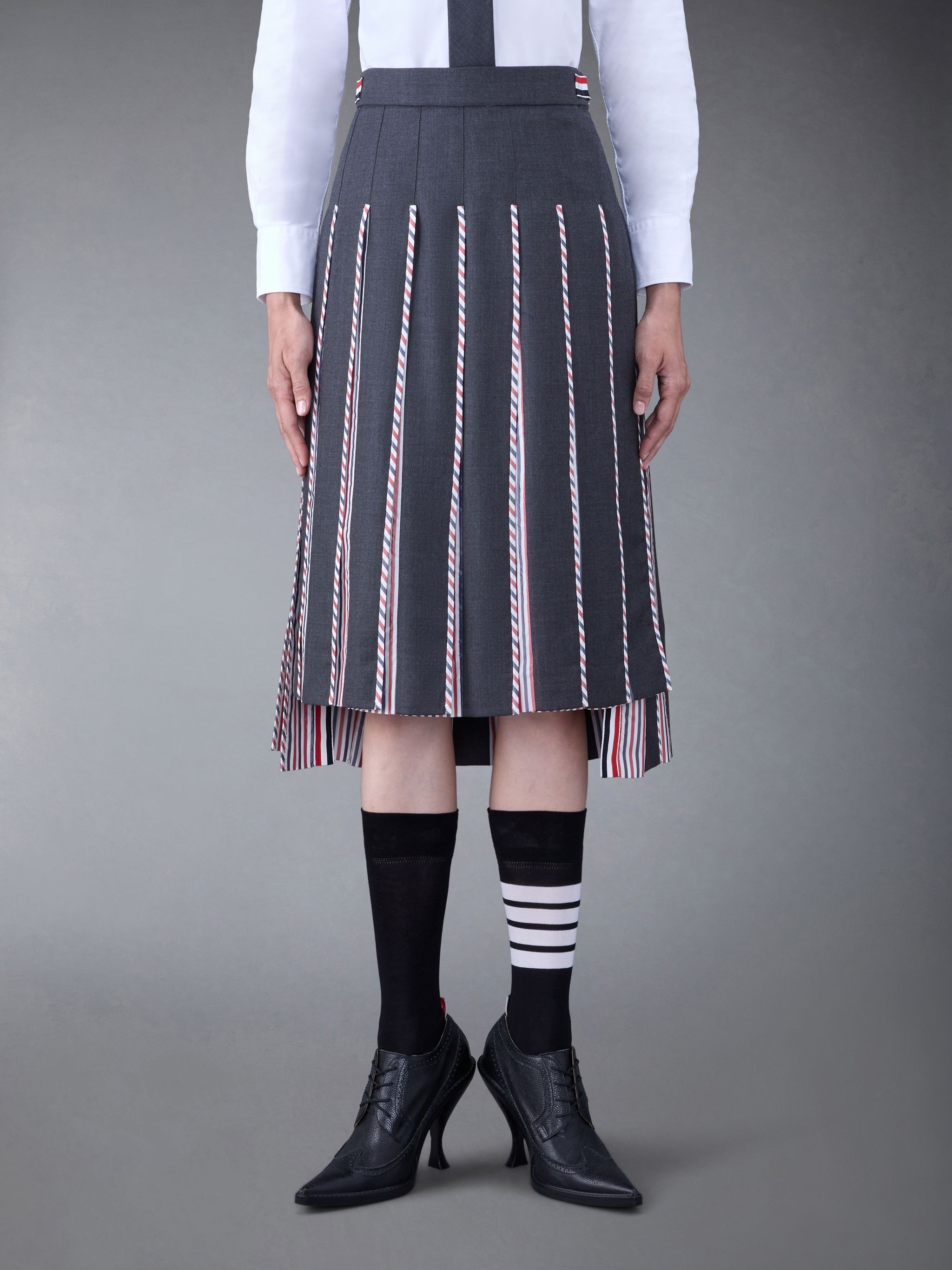 RWB-print pleated midi skirt - 1
