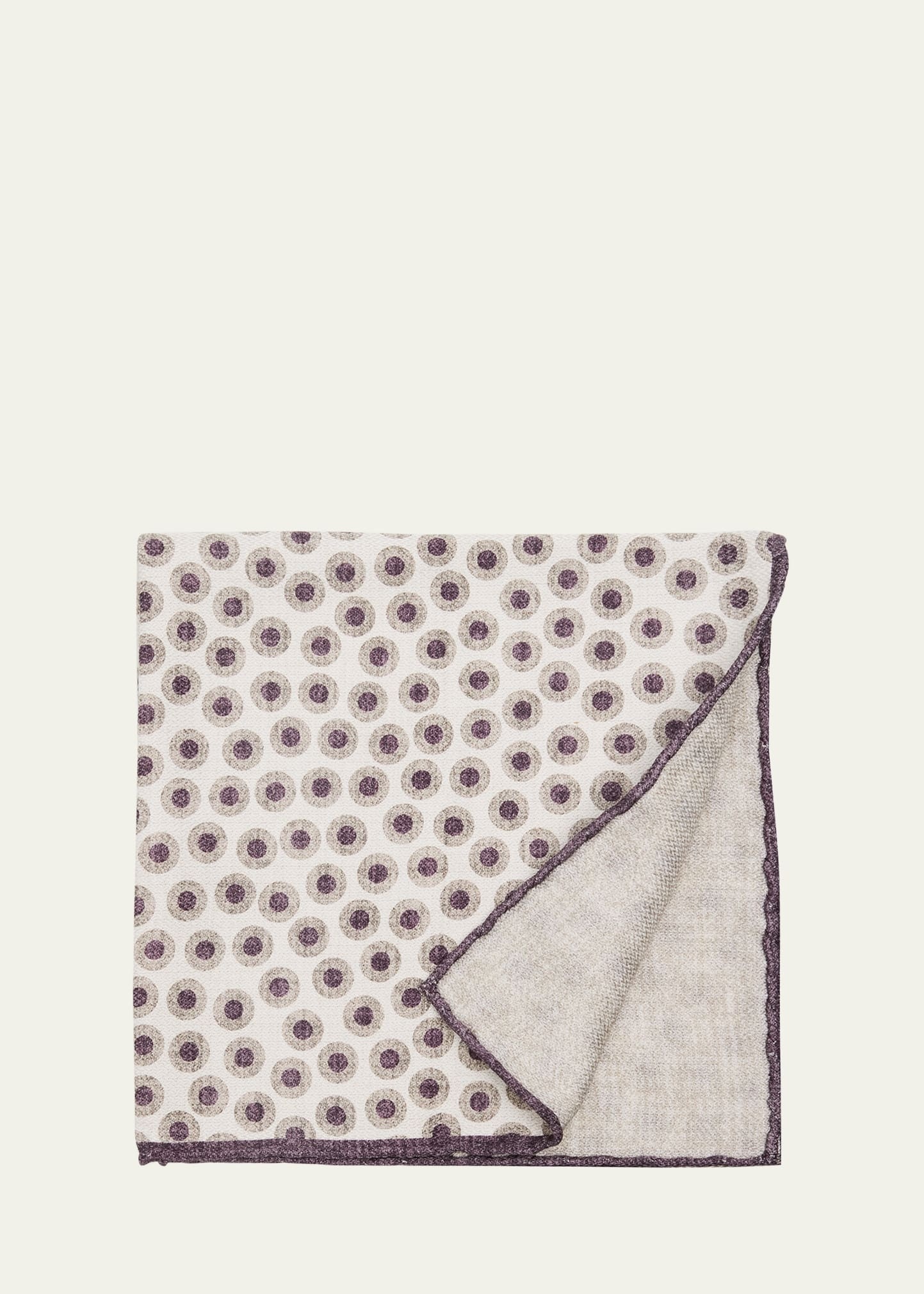 Men's Silk Geometric Circle Pocket Square - 1