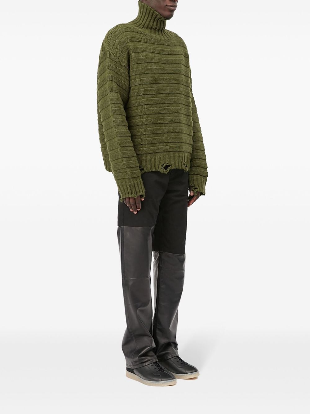 distressed high-neck jumper - 3