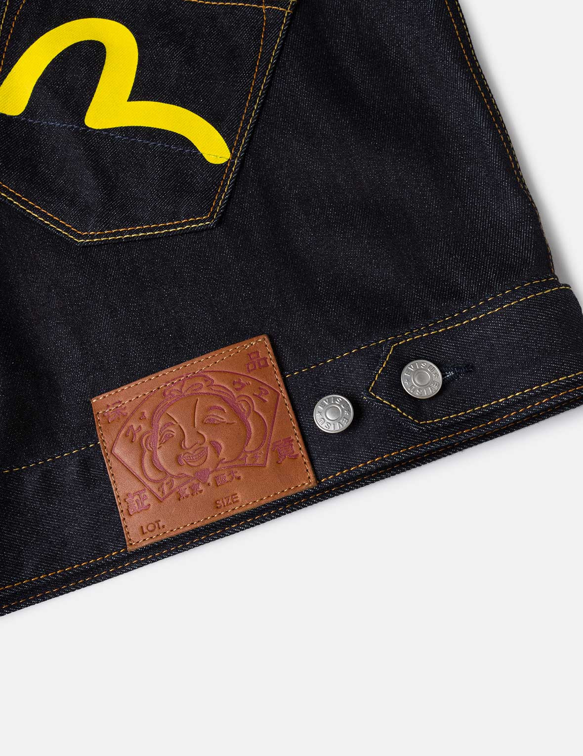 Seagull Print and Multi-Pocket Relax Fit Denim Jacket - 12