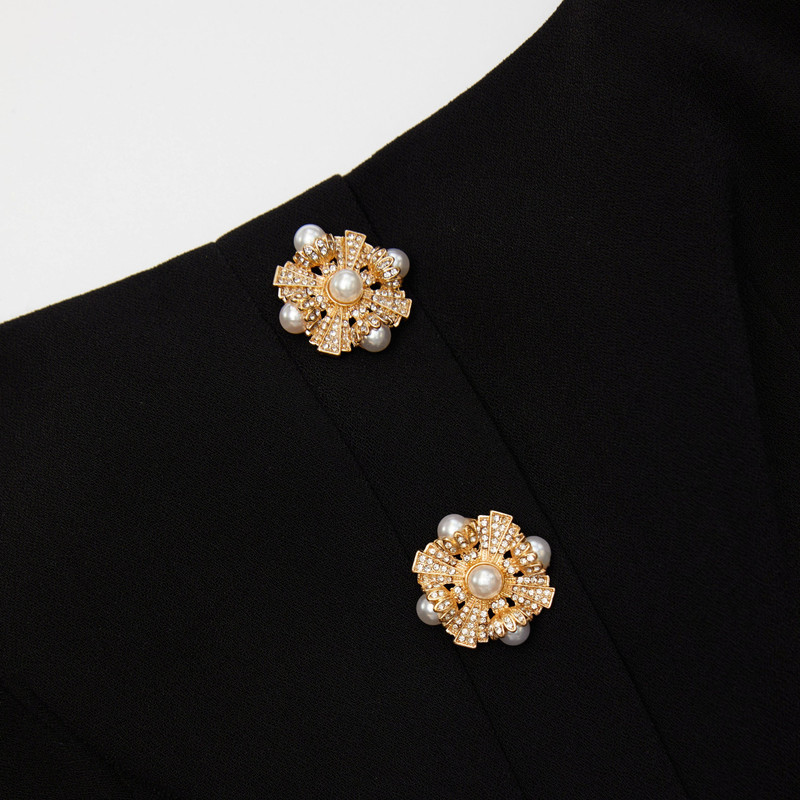 Black Crepe Feather Jumpsuit 5