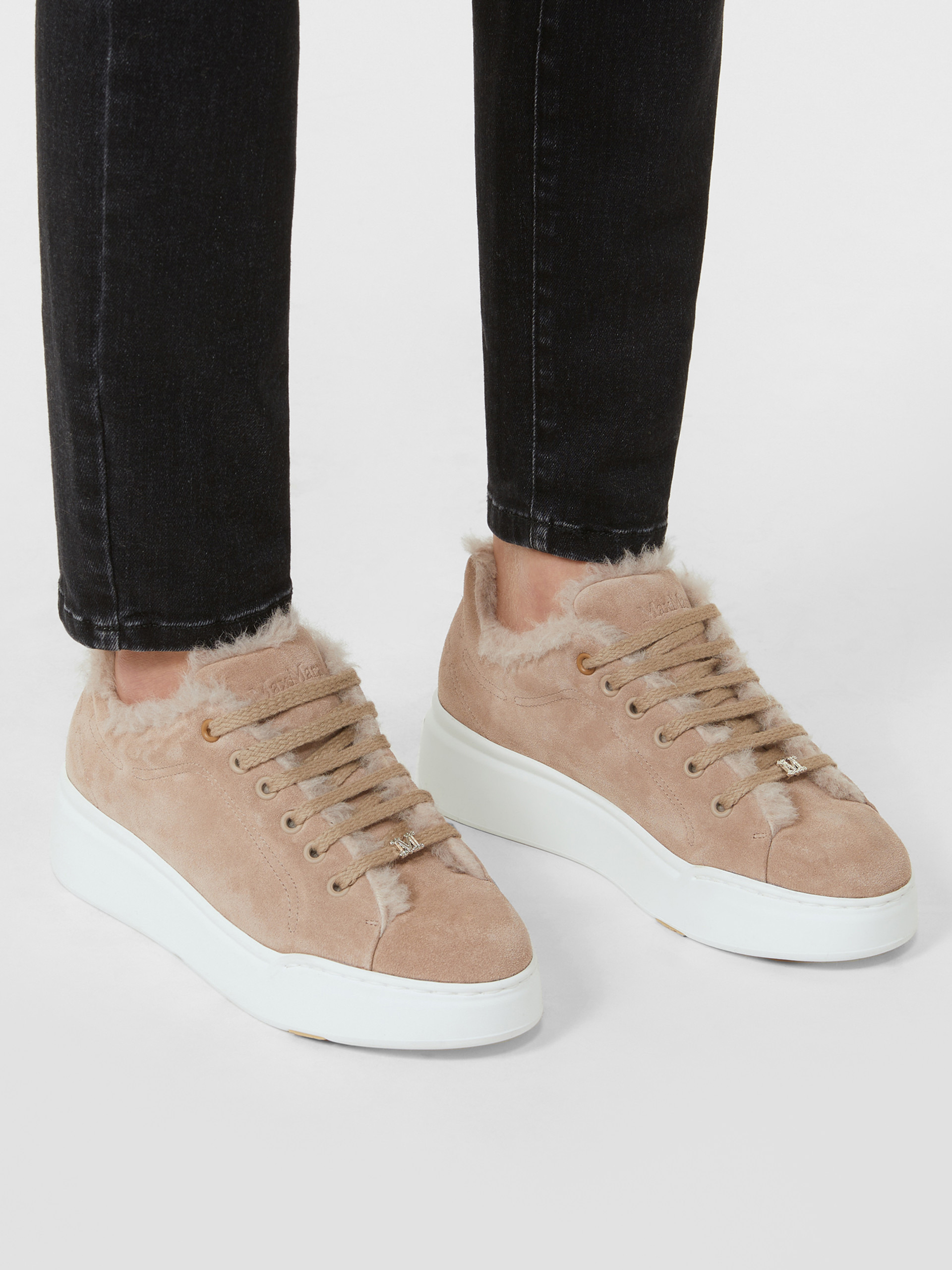 TMAXI3 Sneakers in suede, and alpaca and cashmere Teddy fabric - 7