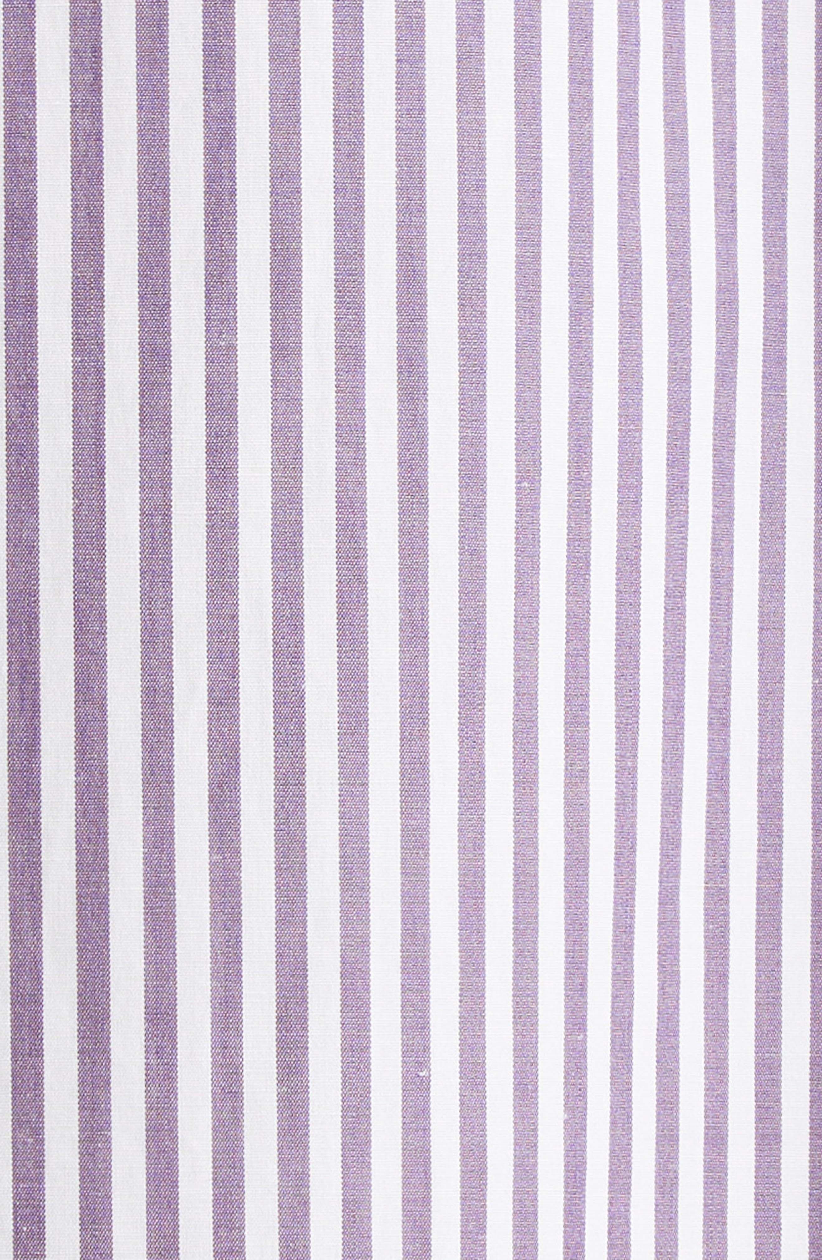 Max Mara Tubinga Stripe Stretch Cotton Button-Up Shirt in Purple at Nordstrom - 6