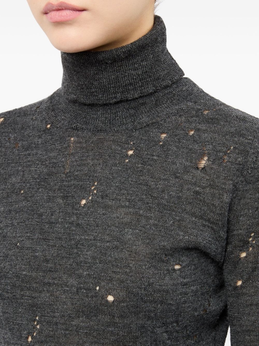 turtleneck ribbed dress - 7