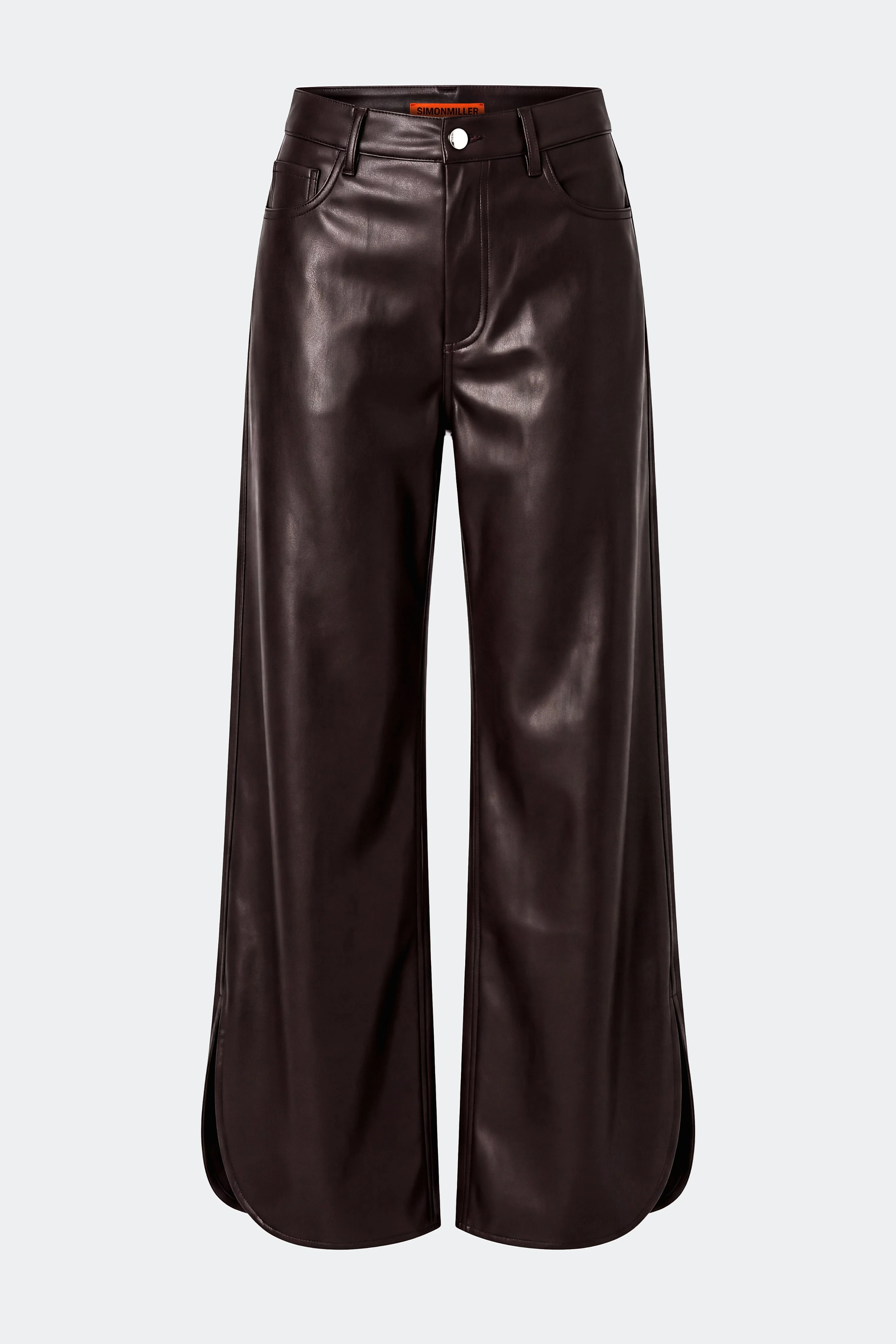 Livia Vegan Leather Pant In Dark Choco Brown - 1