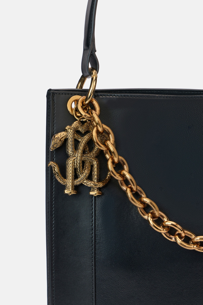 Black Shopper Bag with Chain 5