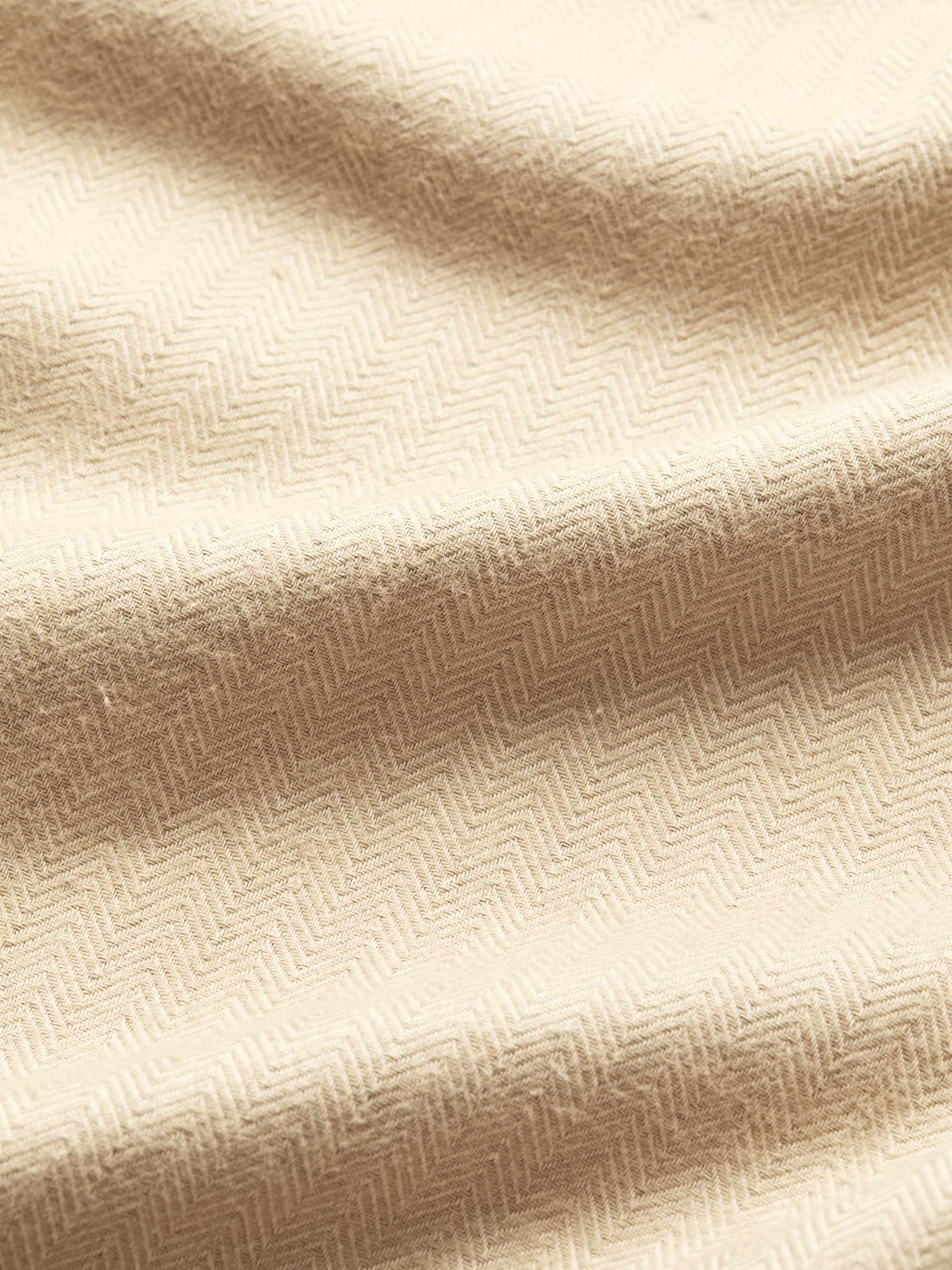 Men's Classic Fit Pajamas Kelburn Brushed Cotton Light Stone Herringbone - 6