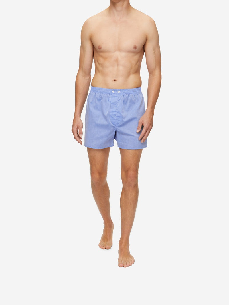 Men's Classic Fit Boxers Amalfi Cotton Batiste Blue 6