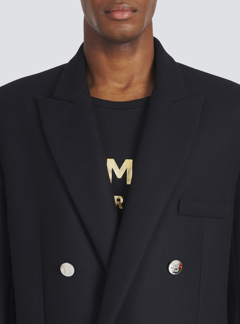 Long asymmetrical wool coat 8