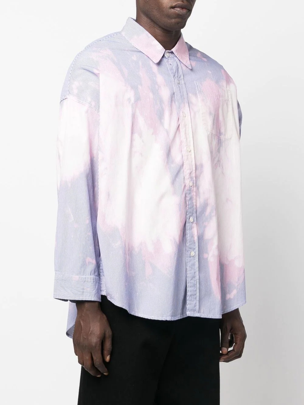 bleached-effect cotton shirt - 3