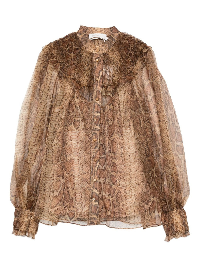 ruffle-trimmed silk shirt 1