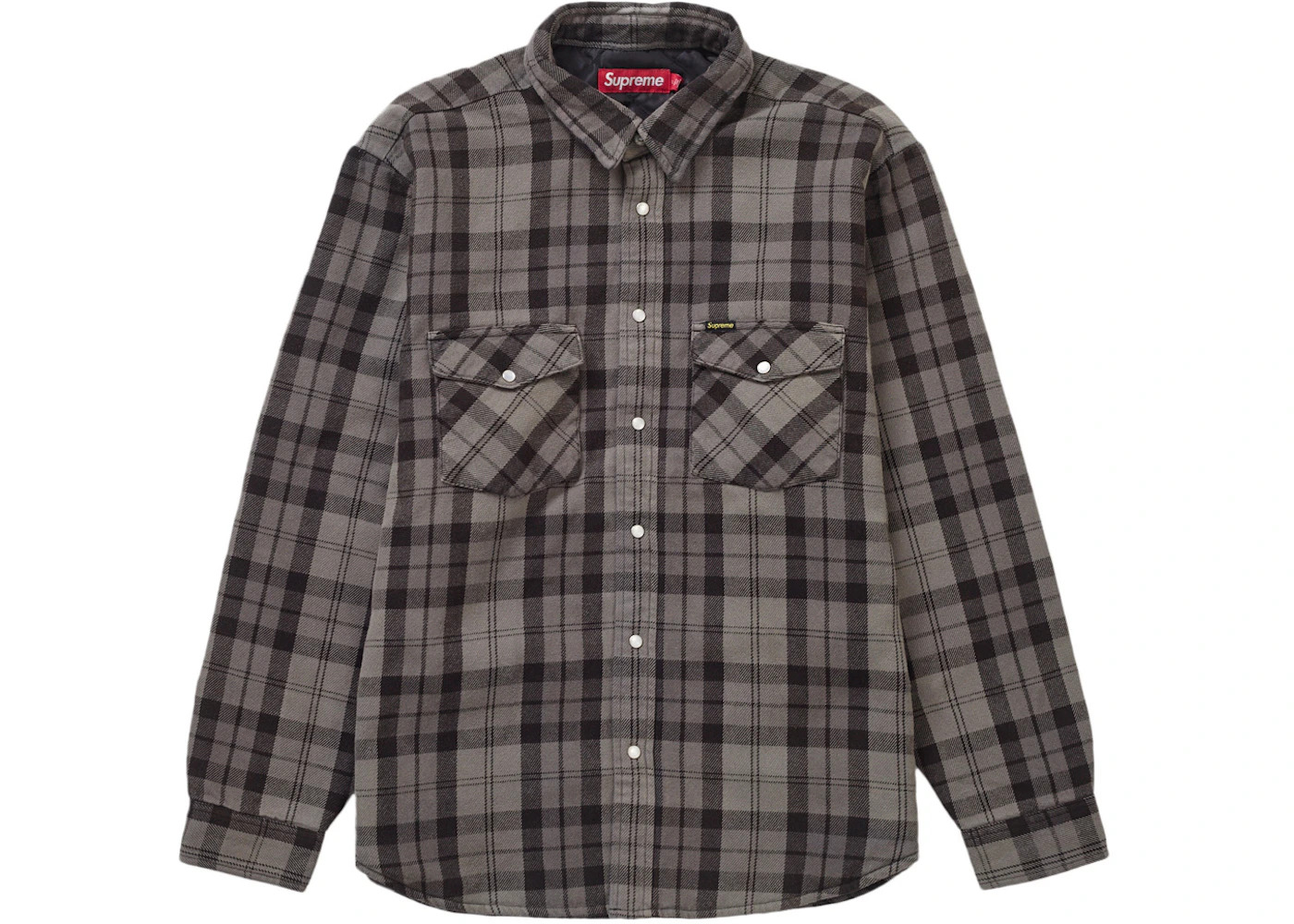 Supreme Quilted Flannel Snap Shirt Black - 1