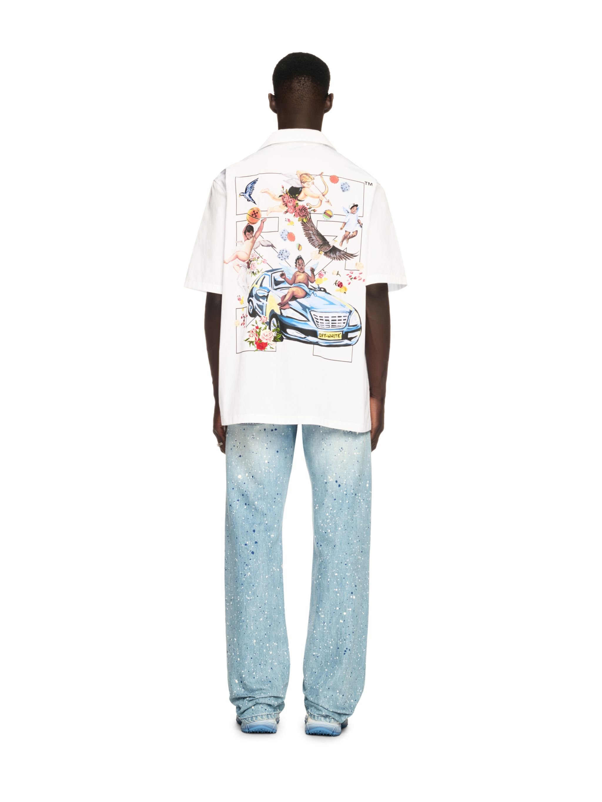 Blue Paint Splatter Jeans - 4