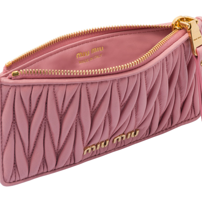 Miu Miu Matelassé nappa leather zipper wallet outlook