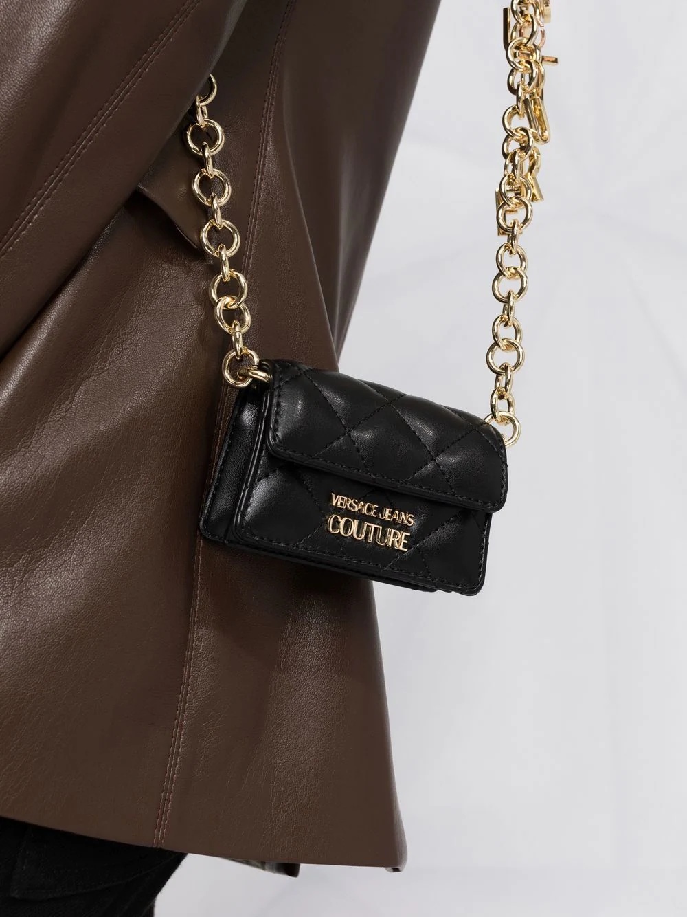 logo-chain mini quilted bag - 3