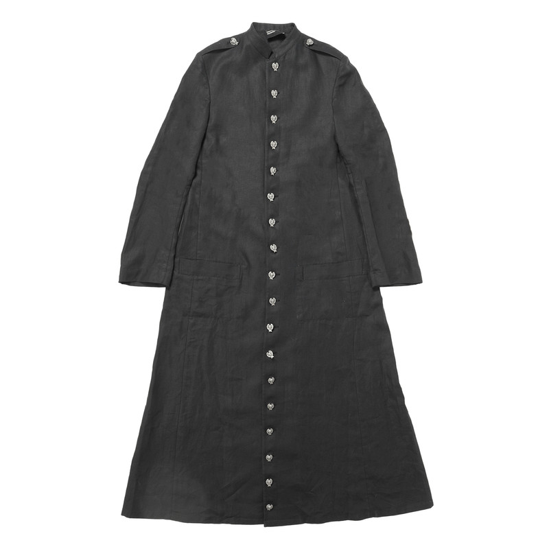 LINEN PRIEST COAT WITH CHERUB BUTTONS 1