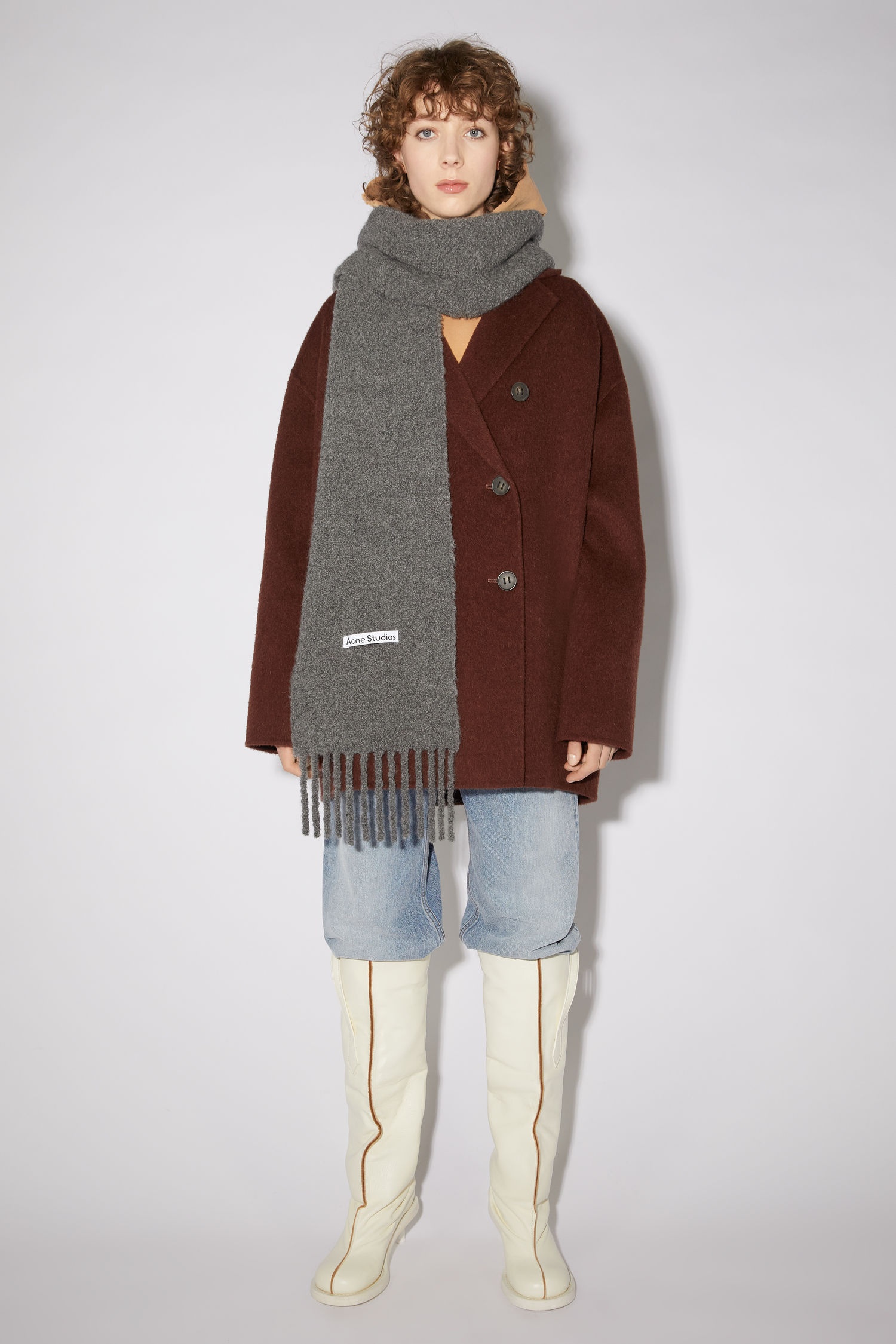 Large boucle scarf - Grey 3