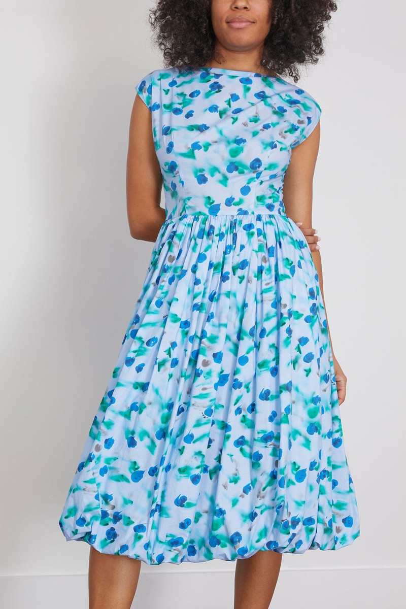 Reverie Sleeveless Poplin Dress in Light Blue 3