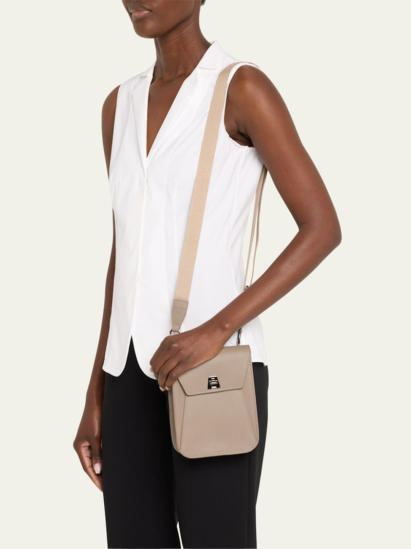 AKRIS Anouk Mini Flap Leather Messenger Bag outlook