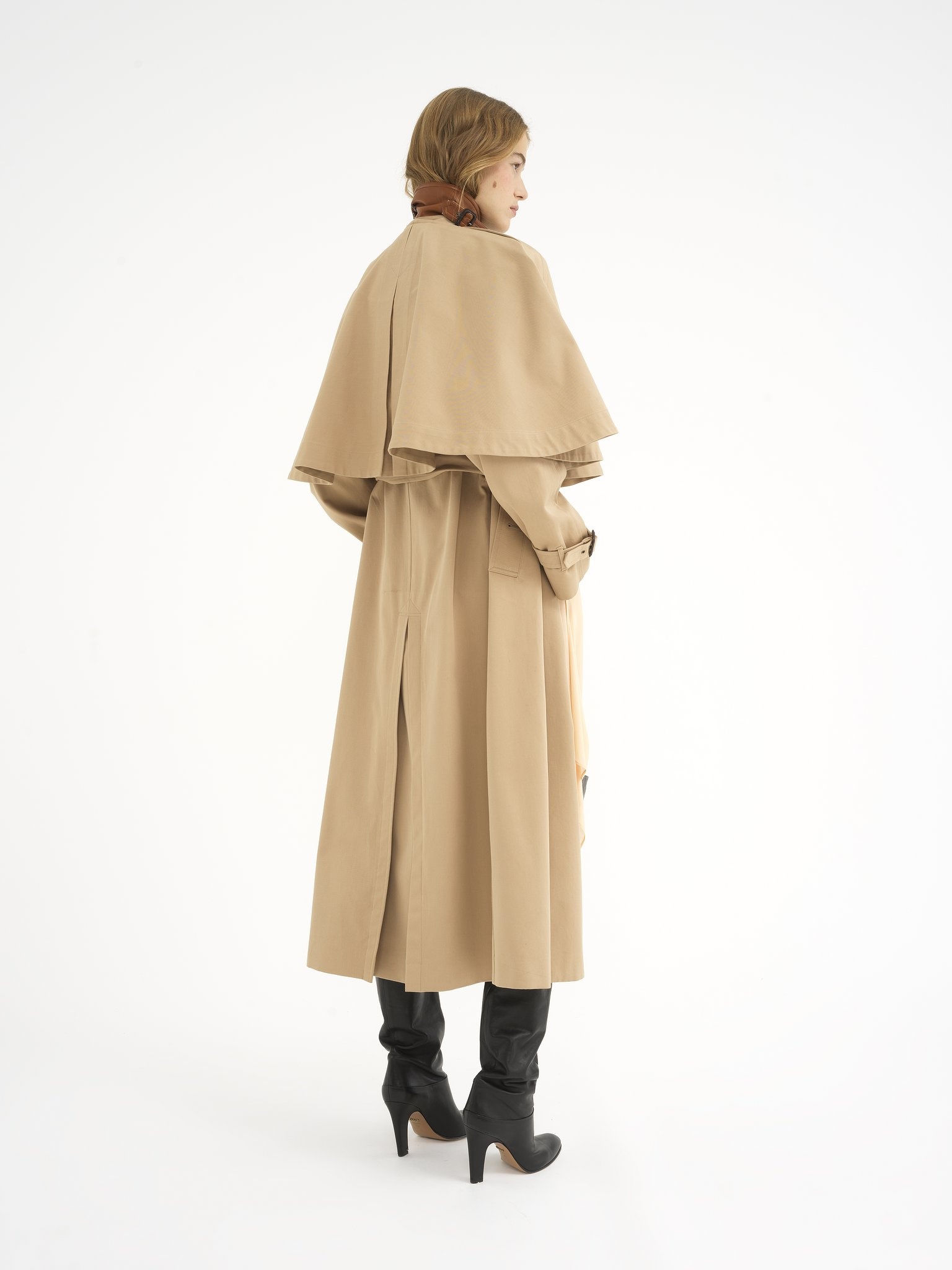 CLASSIC TRENCH COAT IN COTTON GABARDINE WITH CAPE - 6