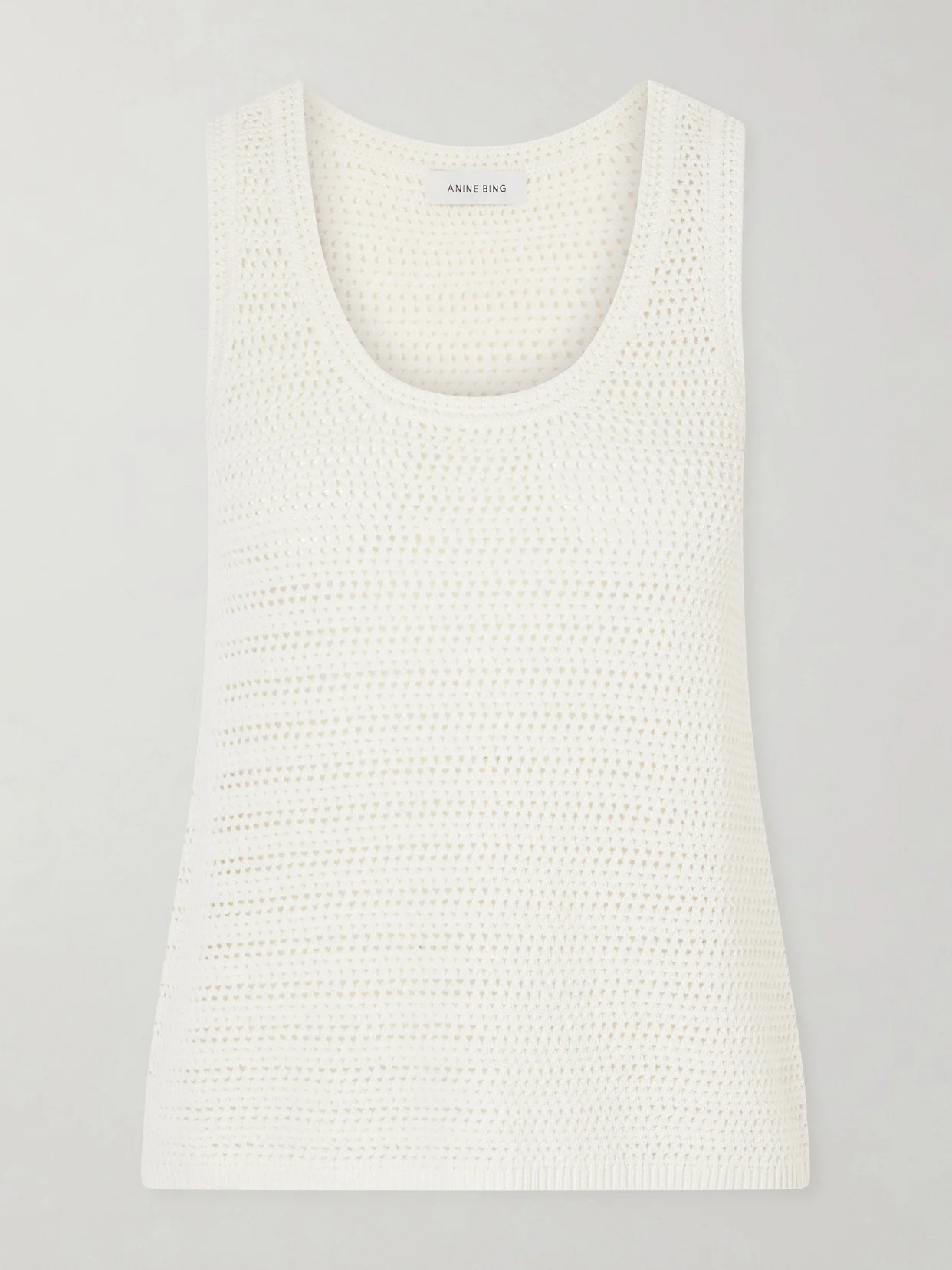 Arie Open-knit Cotton-blend Tank - 1