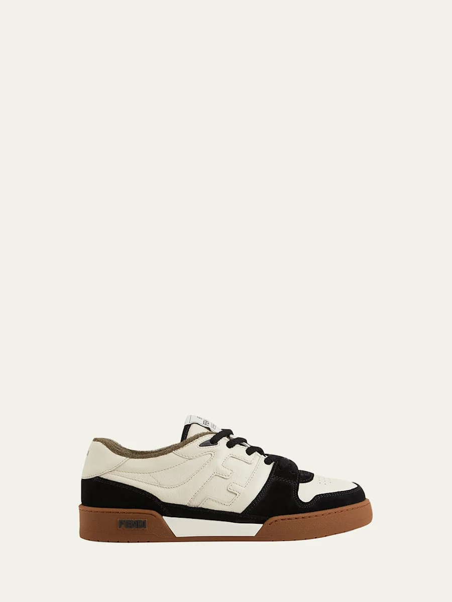 Men's Match Leather FF-Logo Low-Top Sneakers - 1