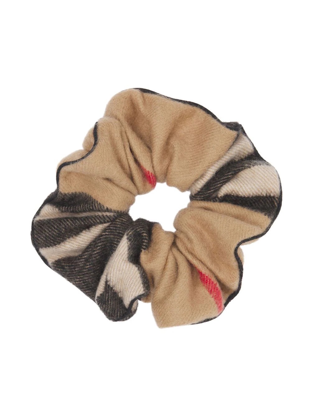 check-pattern cashmere scrunchie - 1