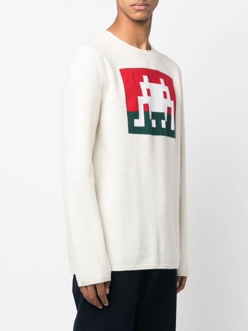 Space Invaders graphic-knit jumper - 3